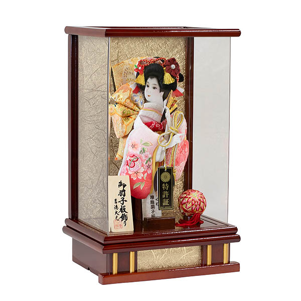 羽子板 吉徳 鹿の子 ピンク 刺繍 花梨塗り アクリルケース飾り 詳細画像 吉徳 羽子板 鹿の子 ピンク 刺繍 花梨塗り アクリルケース飾り 詳細画像