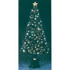 クリスマス: ブラックファイバーツリー(ホワイトLED付) 150cm