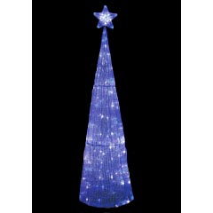 クリスマス: LEDクリスタルツリー(ブルー&ホワイト)150cm