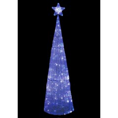 クリスマス: LEDクリスタルツリー(ブルー&ホワイト)150cm