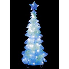 クリスマス: LEDクリスタルデラックスツリー(グリーン&ホワイト) 60cm