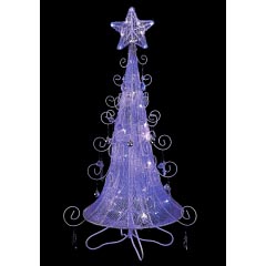 クリスマス: LEDワイヤークリスタルツリー(ブルー&ホワイト) 90cm