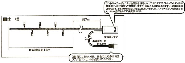 ガーデンミニライト300球(カラー)