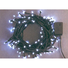 クリスマス: LEDストレートコード50球(ブラックコード) 日亜化学工業(株)社製(ホワイト)