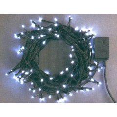クリスマス: LEDストレートコード100球(ブラックコード)日亜化学工業(株)社製(ホワイト)