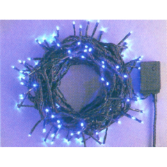 クリスマス: LEDストレートコード100球(ブラックコード)日亜化学工業(株)社製(ホワイト&ブルー)