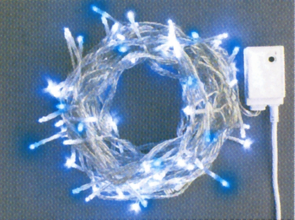 LEDストレートコード100球(シルバーコード)日亜化学工業(株)社製(ホワイト&ブルー)