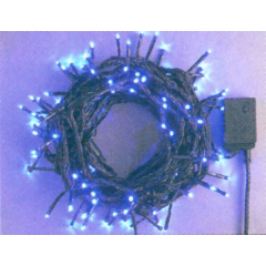 クリスマス: LEDストレートコード100球(ブラックコード)スタンダード(ブルー)