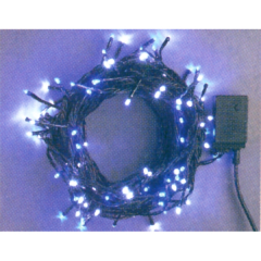 クリスマス: LEDストレートコード100球(ブラックコード)スタンダード(ホワイト&ブルー)連結専用