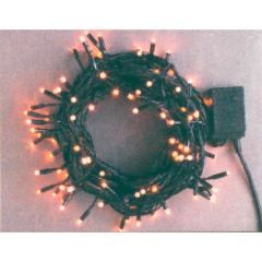 クリスマス: LEDストレートコード100球(ブラックコード)スタンダード(レッド)