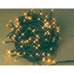 クリスマス: LEDストレートコード100球(ブラックコード)クロスライセンス品(ハニーゴールド)