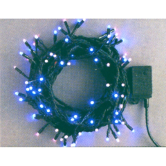クリスマス: LEDストレートコード100球(ブラックコード)スタンダード(ブルー&ピンク)