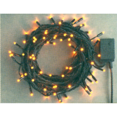 クリスマス: LEDストレートコード100球(ブラックコード)スタンダード(オレンジ)