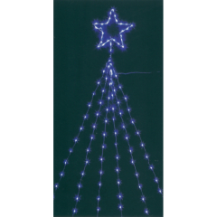 クリスマス: LEDナイアガラライト1.5m(スター付ブルー)
