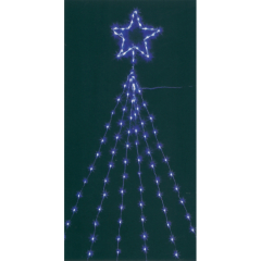 クリスマス: LEDナイアガラライト1.5m(スター付ブルー)