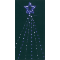 クリスマス: LEDナイアガラライト1.5m(スター付ブルー&ホワイト)