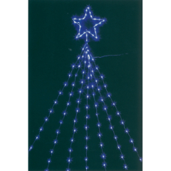 クリスマス: LEDナイアガラライト3m(スター付ブルー)