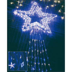 クリスマス: ドレープライト(シルバーコード)クロスライセンス品(ホワイト&ブルー)