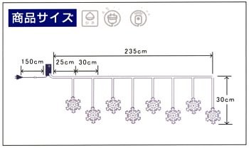 LEDライトフロッキースノーカーテン(コントローラー付)