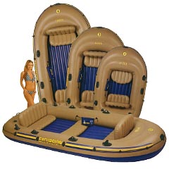 プール・ビーチ用品: イクスカーションボート3セット（3人乗り）【ポンプ・オール付】