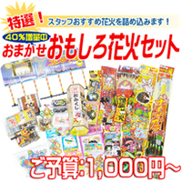 花火: 内容おまかせ　特選おもしろ花火セット　ご予算：1,000円～