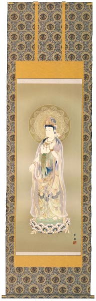 聖観音　金襴本佛表装　尺五
