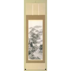 水墨山水　宮部楽山作