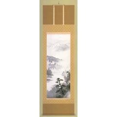 掛け軸: 水墨山水　羽多埜貞作史