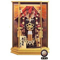破魔弓: 開運　瑪瑙入　赤富士　六角ゴールドケース