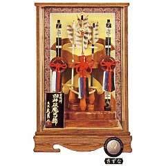 破魔弓: 四神金物　欅塗ケース
