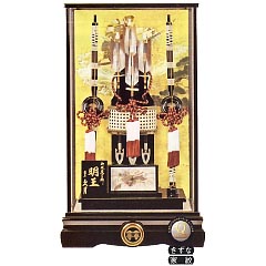 破魔弓: 彫金　明王　黒塗りケース・オルゴール