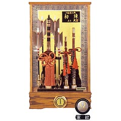 破魔弓: 二本太刀　初陣　家具調面取ケース