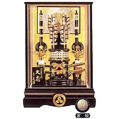 破魔弓: 太刀、彫金　大志　黒塗ケース