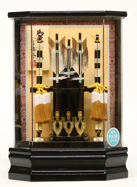 黒塗り 六角 アクリルケース飾り