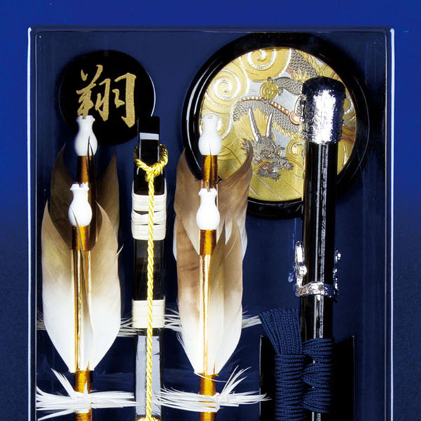 フジキ　 破魔弓　壁掛け 額飾り 翔 ガラスケース飾り スタンド付き　詳細画像