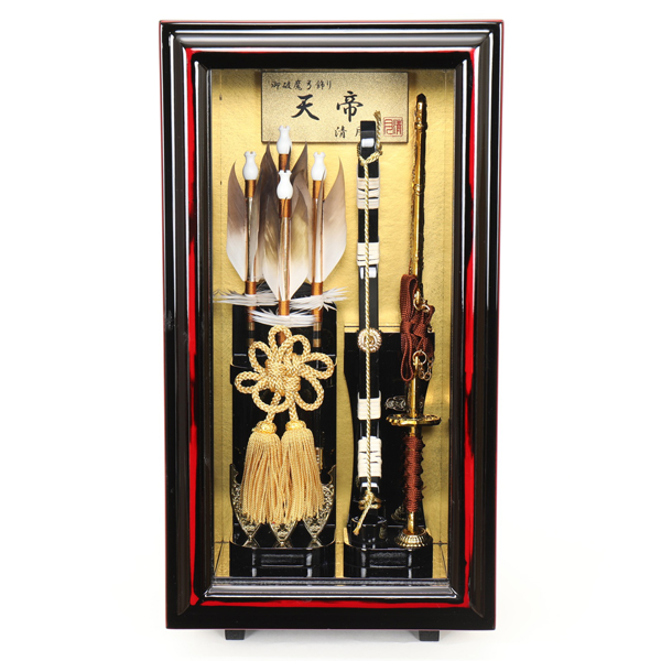 壁掛け 額飾り 天帝 ガラスケース飾り スタンド付き