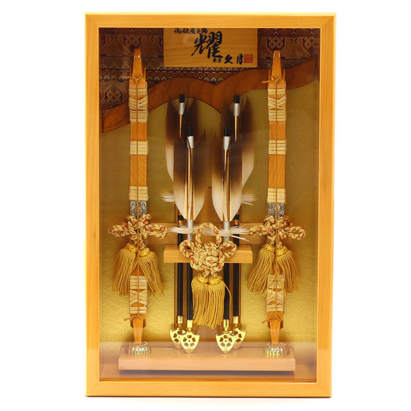 壁掛け 耀 本籐巻 龍村裂箙 桧アクリルケース 額飾り