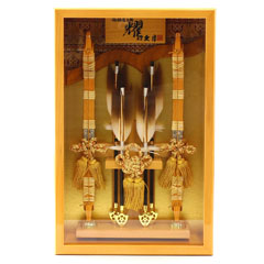 破魔弓: 壁掛け 耀 本籐巻 龍村裂箙 桧アクリルケース 額飾り