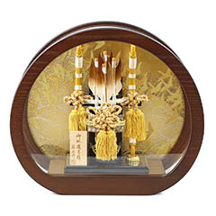 破魔弓: 和 なごみ オーク材 円形 丸形 アクリルケース飾り