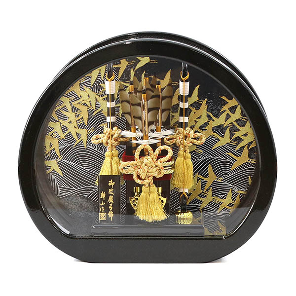 円 まどか 黒金ラメ塗り 円形 丸形 アクリルケース飾り