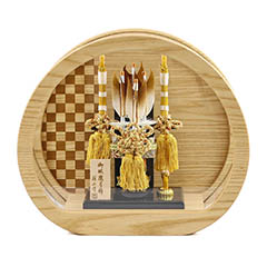 破魔弓: 和 なごみ タモ材 円形 丸形 アクリルケース飾り