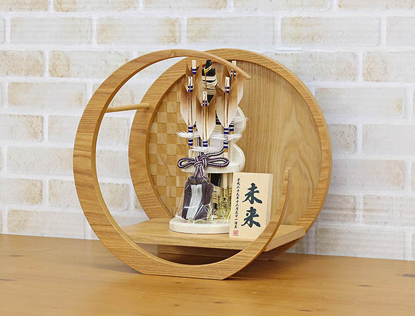 破魔弓 森泉 霞 市松模様 木製 円形 三日月形飾り台(小) 詳細画像 森泉 破魔弓 霞 市松模様 木製 円形 三日月形飾り台(小) 詳細画像