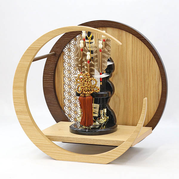 破魔弓 森泉 円 透かし麻の葉模様 木製 円形 三日月形飾り台 (小) 詳細画像 森泉 破魔弓 円 透かし麻の葉模様 木製 円形 三日月形飾り台 (小) 詳細画像