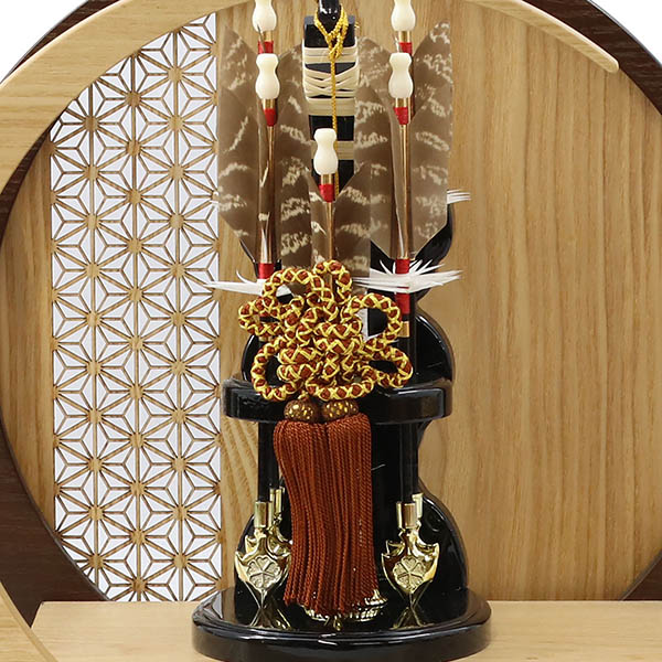 破魔弓 森泉 円 透かし麻の葉模様 木製 円形 三日月形飾り台 (小) 詳細画像 森泉 破魔弓 円 透かし麻の葉模様 木製 円形 三日月形飾り台 (小) 詳細画像