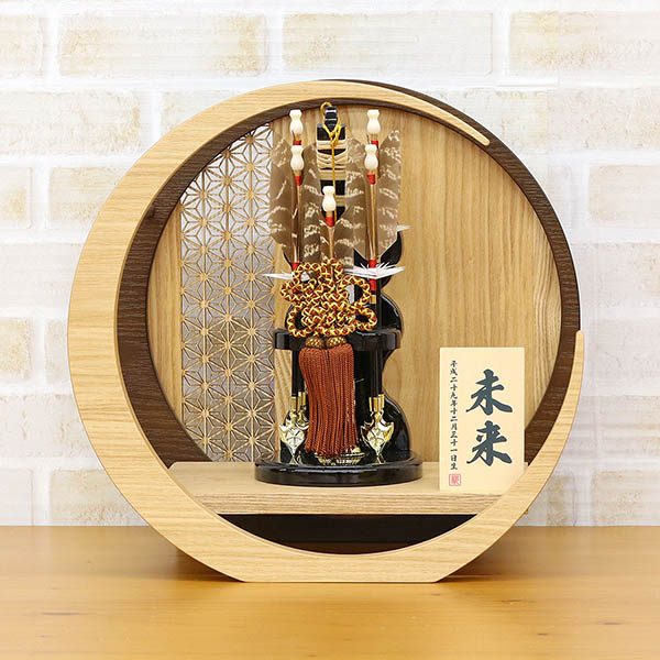破魔弓 森泉 円 透かし麻の葉模様 木製 円形 三日月形飾り台 (小) 詳細画像 森泉 破魔弓 円 透かし麻の葉模様 木製 円形 三日月形飾り台 (小) 詳細画像