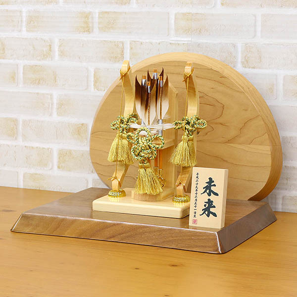 破魔弓 東玉 若葉 高級木材使用台屏風 詳細画像 東玉 破魔弓 若葉 高級木材使用台屏風 詳細画像