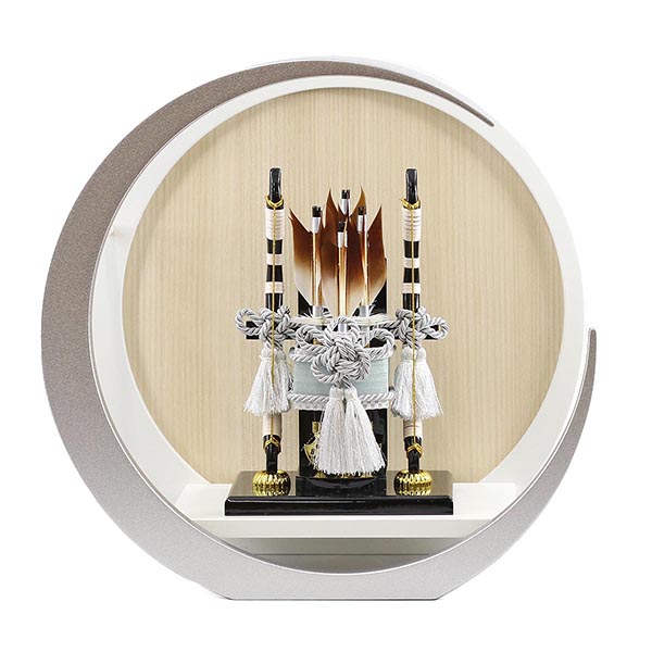 蒼 白銀 木製 円形 三日月形飾り台 (大)