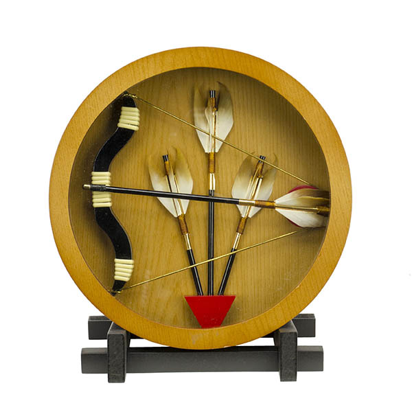 壁掛け 額飾り 神武 円形アクリルケース飾り スタンド付き