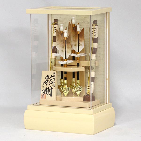 破魔弓 久月 彩明 本籐巻 アイボリー 前面アクリルケース 詳細画像 久月 破魔弓 彩明 本籐巻 アイボリー 前面アクリルケース 詳細画像