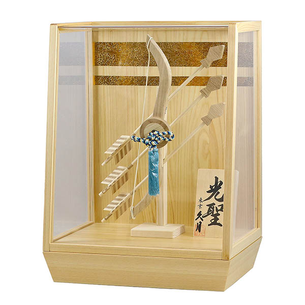 破魔弓 久月 光聖 白 木製 二引き柄 白木 木目 アクリルケース 詳細画像 久月 破魔弓 光聖 白 木製 二引き柄 白木 木目 アクリルケース 詳細画像